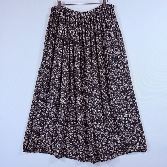 Express Dresses & Skirts - Express Maxi Skirt Womens Large Black Floral Elastic Waist Cottagecore Boho